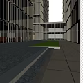Modern Tall Buildings Featuring Glass Curtain Walls With Connecting Structure And Sky Reflections