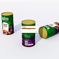 Ceramic Vessels by Loyd in Green Purple with Chocolate Cocoa Labels Standing Leaning