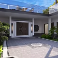 Luxurious Detached Villa With Landscaped Garden Outdoor Terrace And Tree Surrounded Greenery