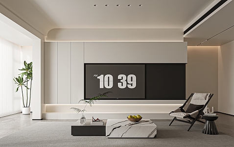 Modern TV background wall 3d model