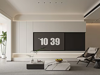 Modern TV background wall 3d model