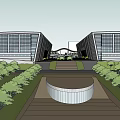 Modern Urban Architecture Complex Featuring Multiple Buildings With Contemporary Roof Structures And Green Spaces