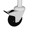 Heavy Duty Metal Swivel Caster With Black Wheel And Brake Pedal