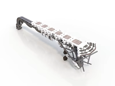 Mechanical Industrial Equipment With Metal Structure And Multiple Connected Parts 3d model