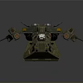Green Armored Sci Fi Military Vehicle With Multiple Thrusters And Detailed Structure 3d model