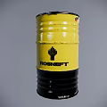 Industrial Equipment Yellow ROSNEFT Barrel With 100 Pure Oil Label