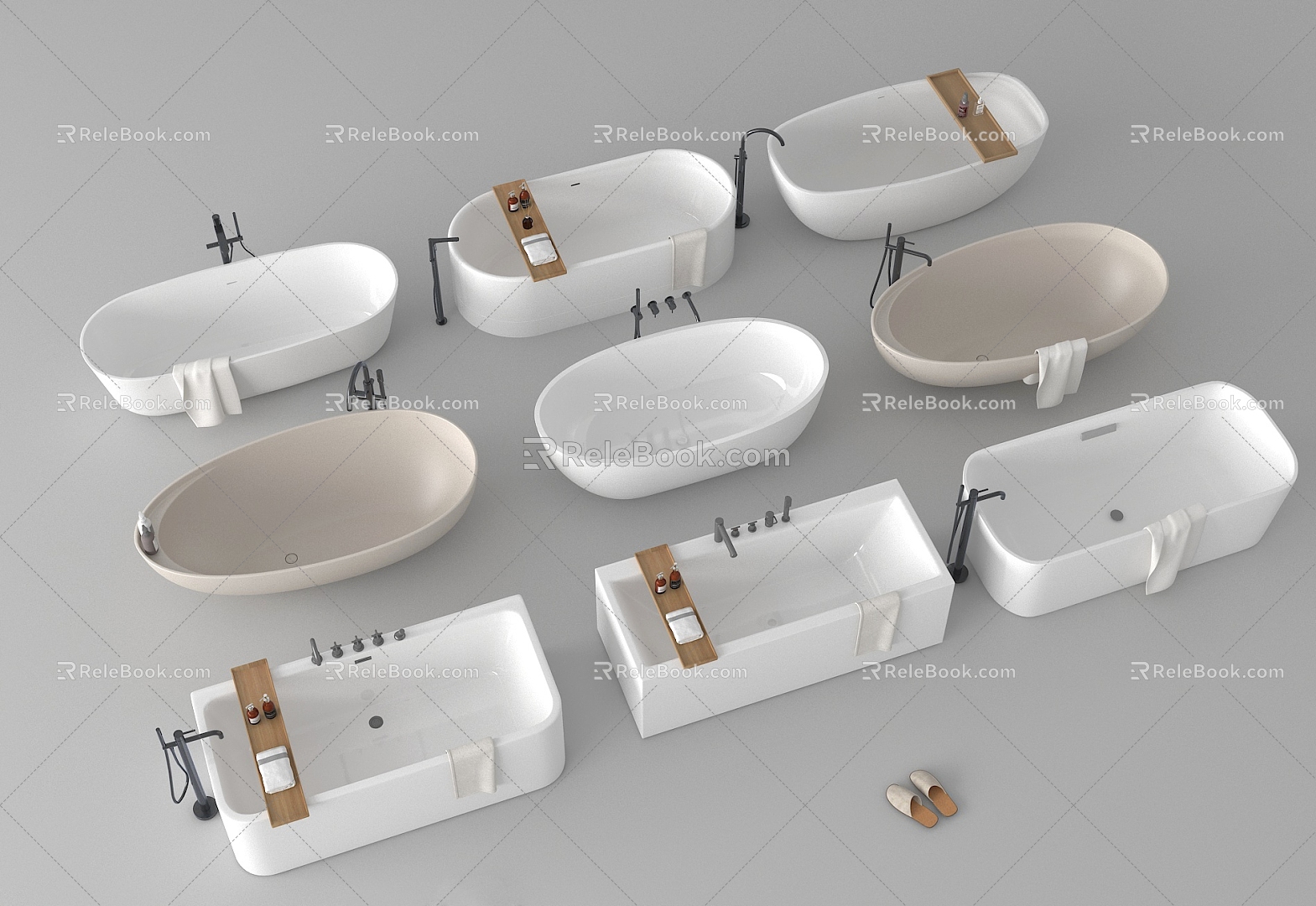 Bathtub Independent Bathtub Integrated Bathtub Toiletries 3d model