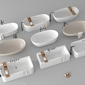 Bathtub Independent Bathtub Integrated Bathtub Toiletries 3d model