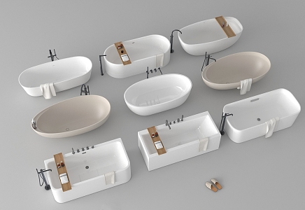 Bathtub Independent Bathtub Integrated Bathtub Toiletries 3d model