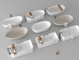 Bathtub Independent Bathtub Integrated Bathtub Toiletries 3d model