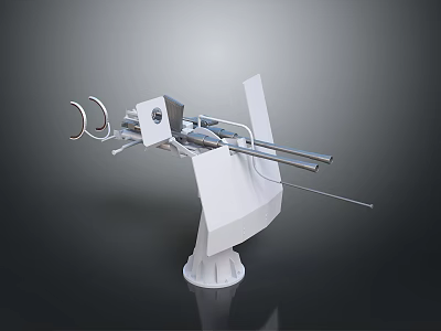White Mechanical Device With Metal Components And Stable Base Structure 3d model