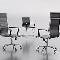 Modern Black Office Chair With High Back Armrests And Caster Wheels 3d model