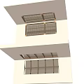 Modern Ceiling Design With Wooden Grille Structural Beams And Grid Pattern 3d model