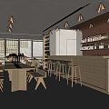 Modern Bar Interior Design With Wooden Furniture Bar Counter Wine Racks And Large Windows