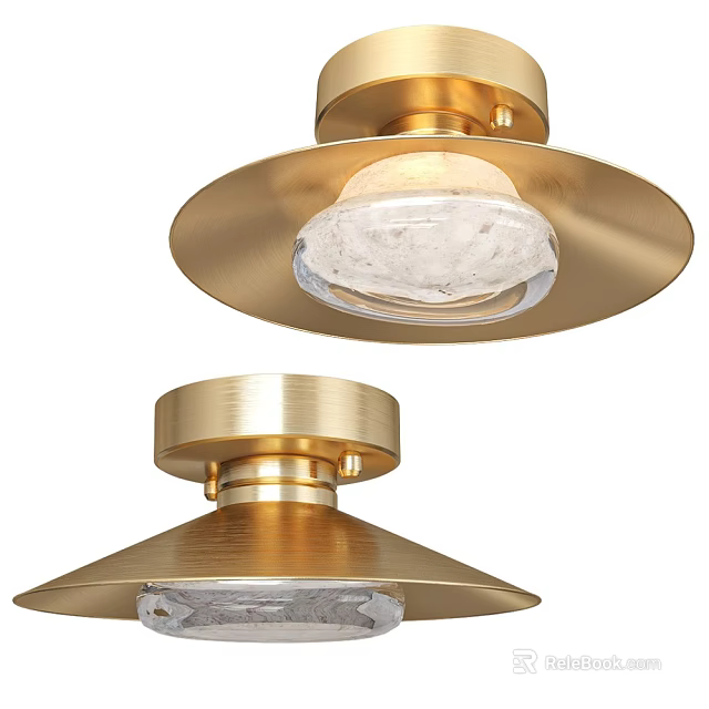 Modern Decorative Golden Wall Lamp With Metallic Round Glass Shade Design 3d model 