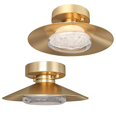 Modern Decorative Golden Wall Lamp With Metallic Round Glass Shade Design 3d model