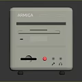 ARMIGA Retro Electronic Device With Front Panel Slots Buttons And Colored Indicators 3d model