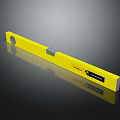 Yellow STABILA Spirit Level Tool With Bubble Vial And Gray Ends 3d model