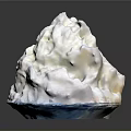 Fluffy White Whipped Cream In Transparent Blue Bowl On Gray Background