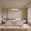 Modern Cream Style Bedroom 3d model