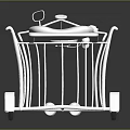 White Metal Frame Wheeled Medical Cart With Platform And Storage Shelves