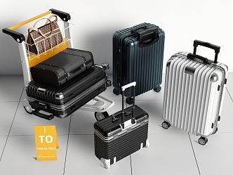 Luggage luggage trolley suitcase 3d model