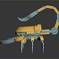 Futuristic Mechanical Scorpion Character With Yellow Blue Design And Sharp Claws