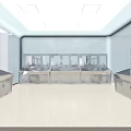 Cleanroom Facility With Stainless Steel Sinks Multiple Basins And Reflective Walls