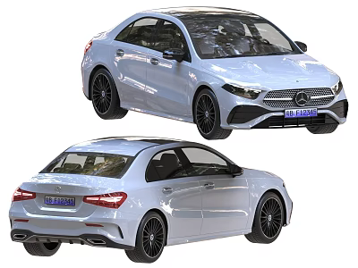 Sleek White Luxury Sedan Featuring Modern Front And Rear Exterior Views 3d model