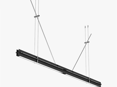 Modern Linear Chandelier With Metal Hanging Structure For Kitchen Dining Room 3d model