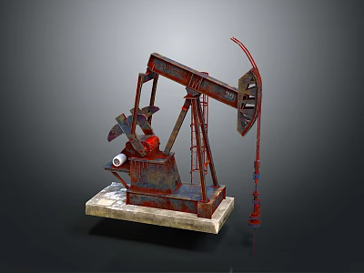 Decorative Oil Pumpjack Model For Home Decor And Shelf 3d model