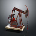 Decorative Oil Pumpjack Model For Home Decor And Shelf 3d model