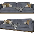 modern double sofa double fabric sofa 3d model