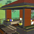 Residential Landscape With Multi Story Building Rooftop Greenery And Parking Area