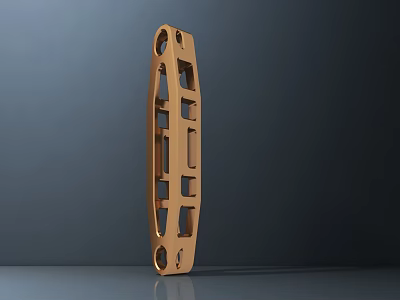 Brown Vertical Structural Component With Geometric Hollow Design And Holes 3d model