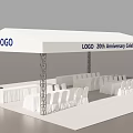 White Tent Setup for 20th Anniversary Celebration with Tables and Chairs