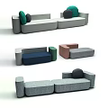 Versatile Modular Sofa Set In Modern Design With Colorful Modules And Soft Cushions