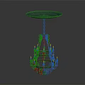 Classic Chandelier With Candle Shaped Lights Ornate Metal Frame And Top Circular Tray