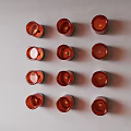 Modern Red Glass Round Wall Sconce With Light Bulb For Interior Decor 3d model