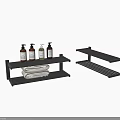 Black Wall Mounted Bathroom Hardware Shelves For Toiletries And Towels Storage