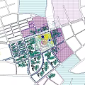 Aerial View Planning of Large Urban Complex with Central Circular Structure and Blue Domes