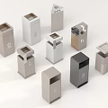 Public Facility Trash Bins With Various Designs And Modern Styles For Public Areas