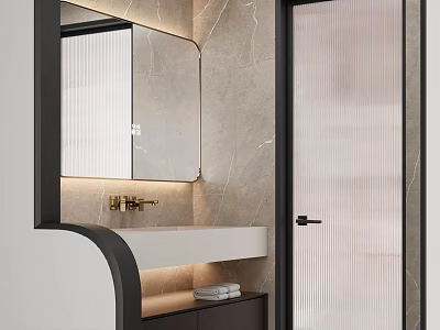 Bathroom dry area bathroom cabinet 3d model
