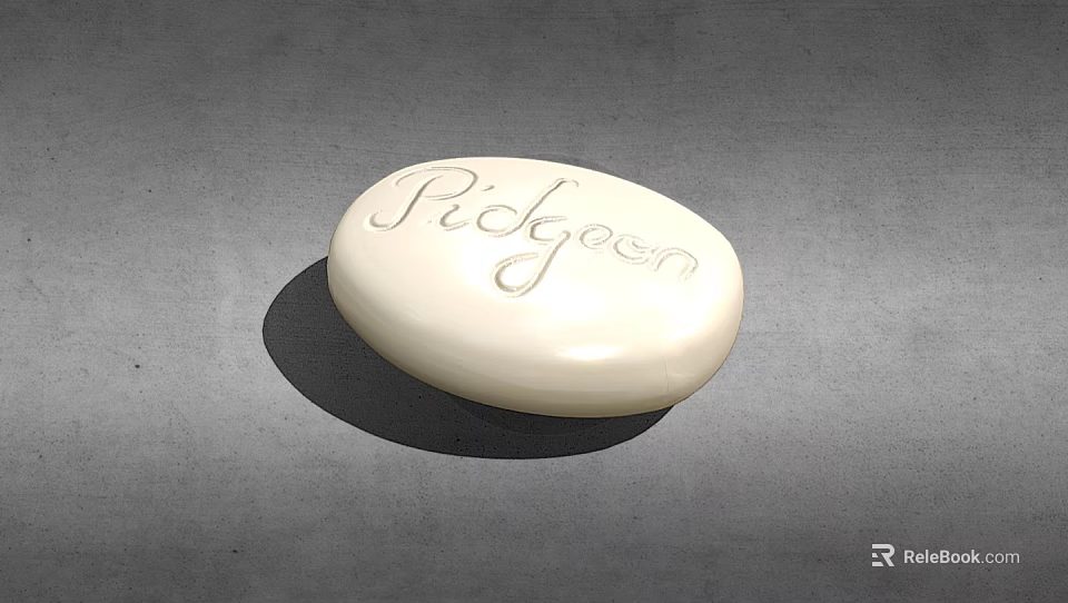 Ridgroom White Oval Soap For Daily Personal Care And Bathroom Use 3d model 