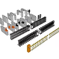 Various Security Turnstiles Access Control Devices and Fence Systems 3d model