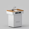 Modern Wooden Top Podium With White Base Microphone Drawer And Glass