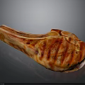 Juicy Grilled Bone In Steak With Charred Grill Marks And Black Pepper Seasoning