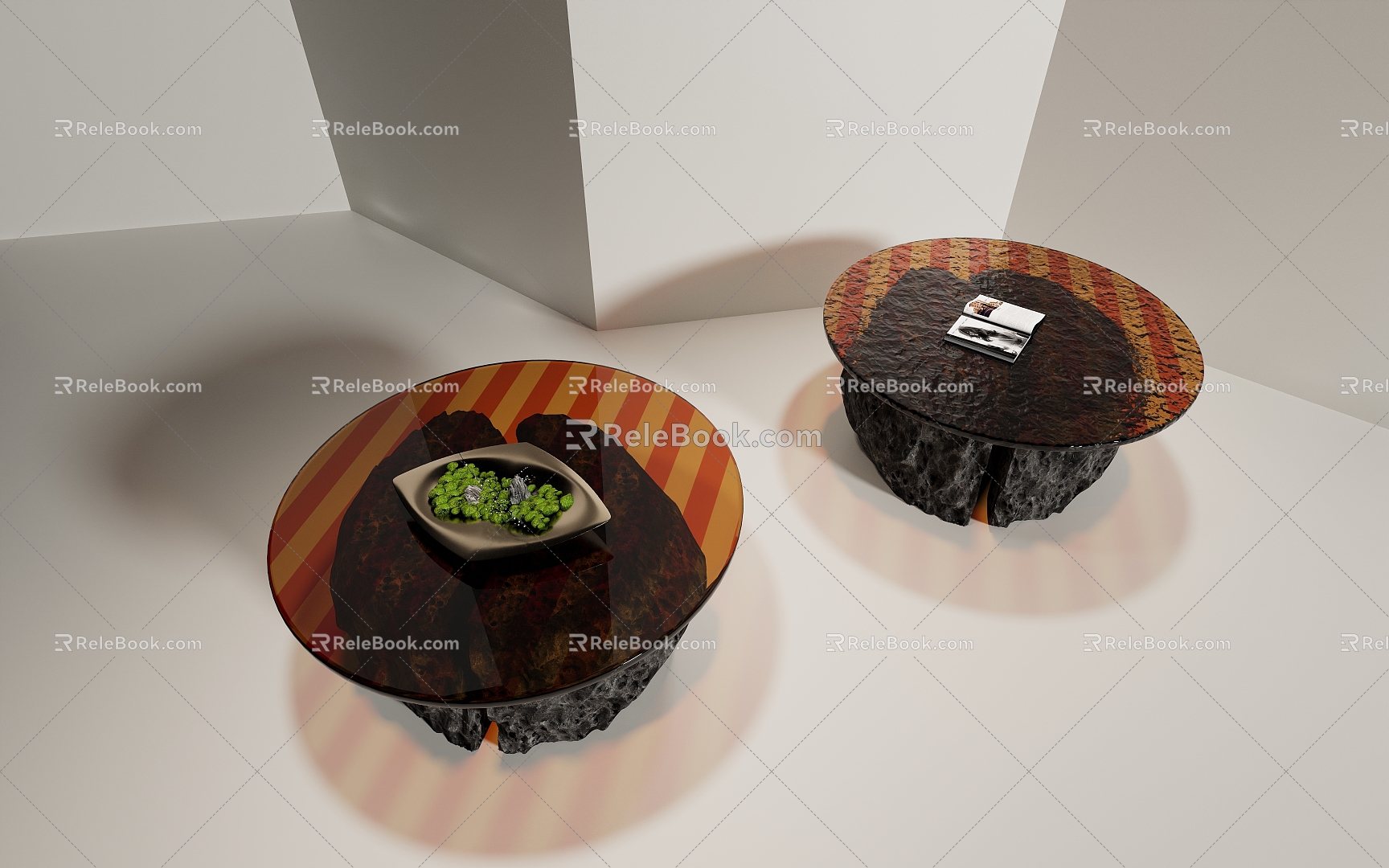 Modern coffee table combination 3d model