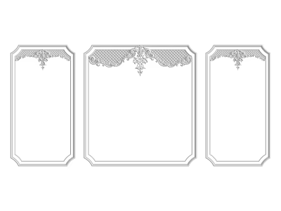 Three Decorative Architectural Components With Ornate Frames And Intricate Patterns 3d model