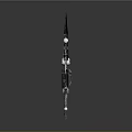 Crossed Fantasy Weapons With Black Pink Design Glowing Circular Elements And Sharp Blades